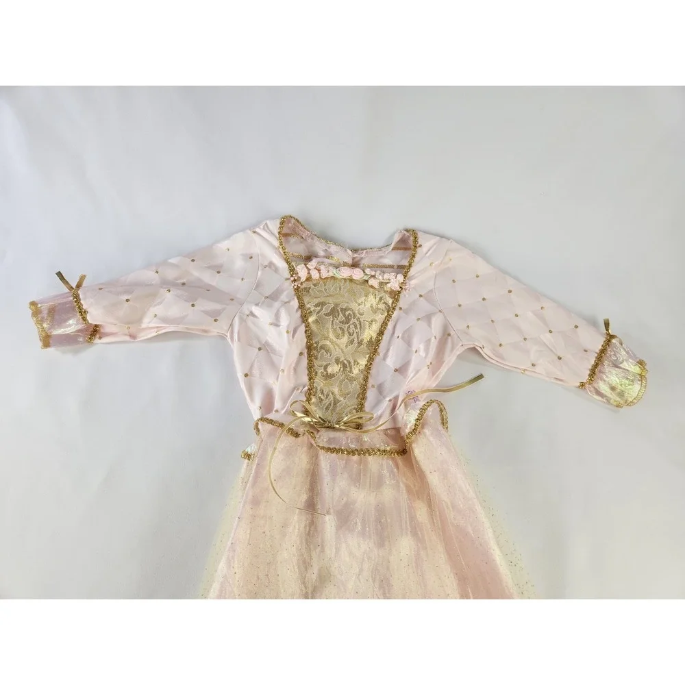 Vtg Princess And The Pauper Barbie Play Dress Costume Rubies Pink Girls Medium